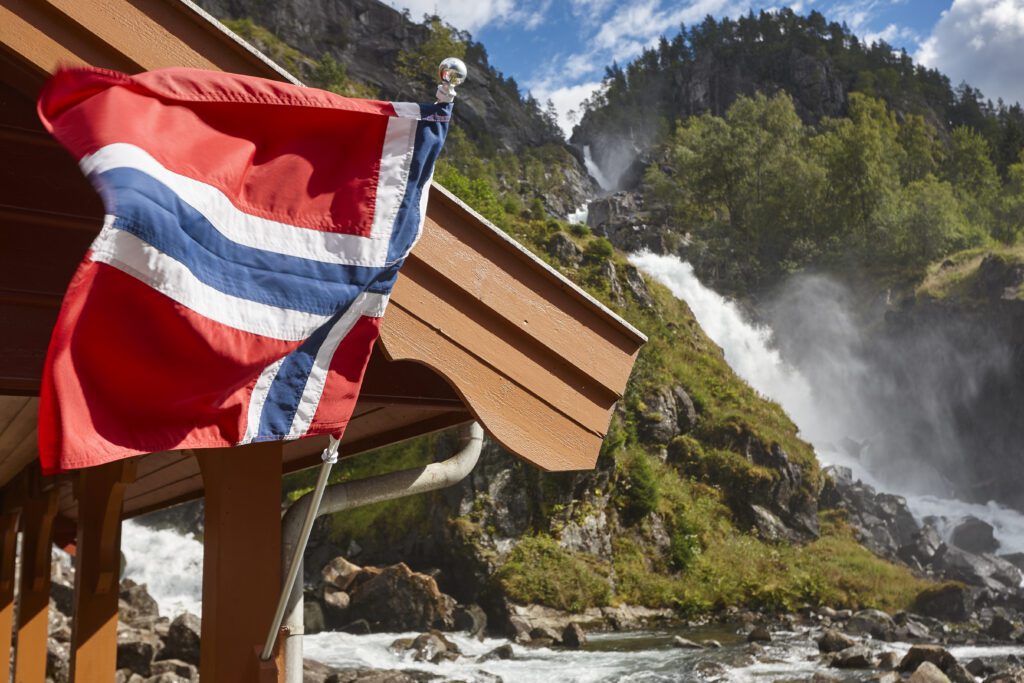 Norwegian twin waterfall