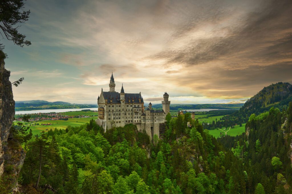 The castle of Neuschwanstein in Bavaria, Germany.